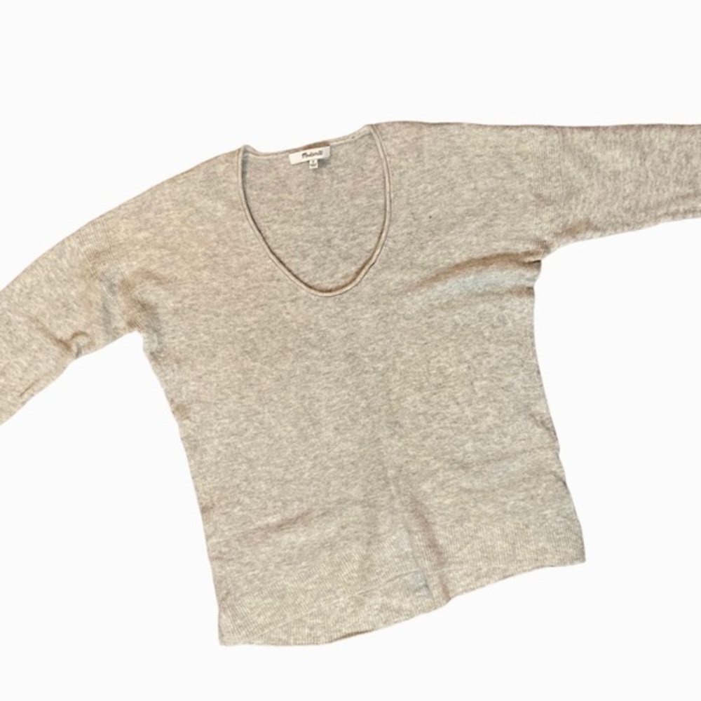 Madewell Kimball Pullover Crew Neck Sweater in Heather Grey | S